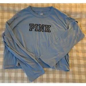PINK Long Sleeve Crop Top